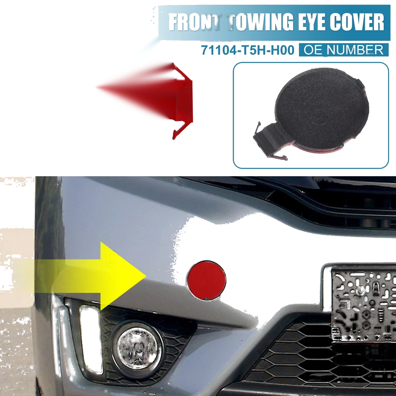 Honda Fit Jazz GK5 2014-2017 Red Front Bumper Tow Hook Cover