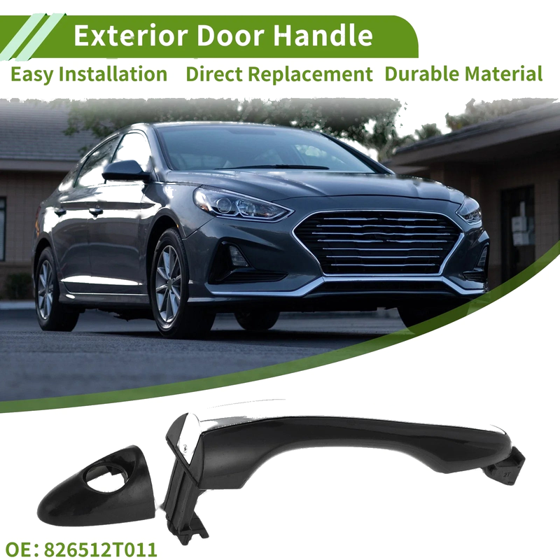 Hyundai (2015-2020) - Black Silver Tone Front Left Exterior Door Handle