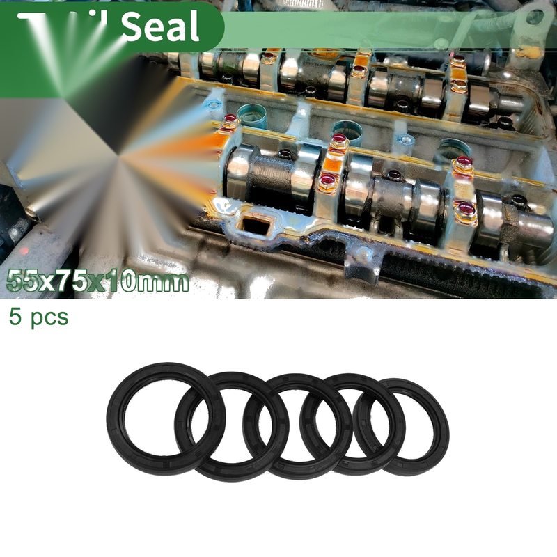 Oil Seal 55x75x10mm Seal Ring Rotary Shaft NBR Rubber High Pressure Black