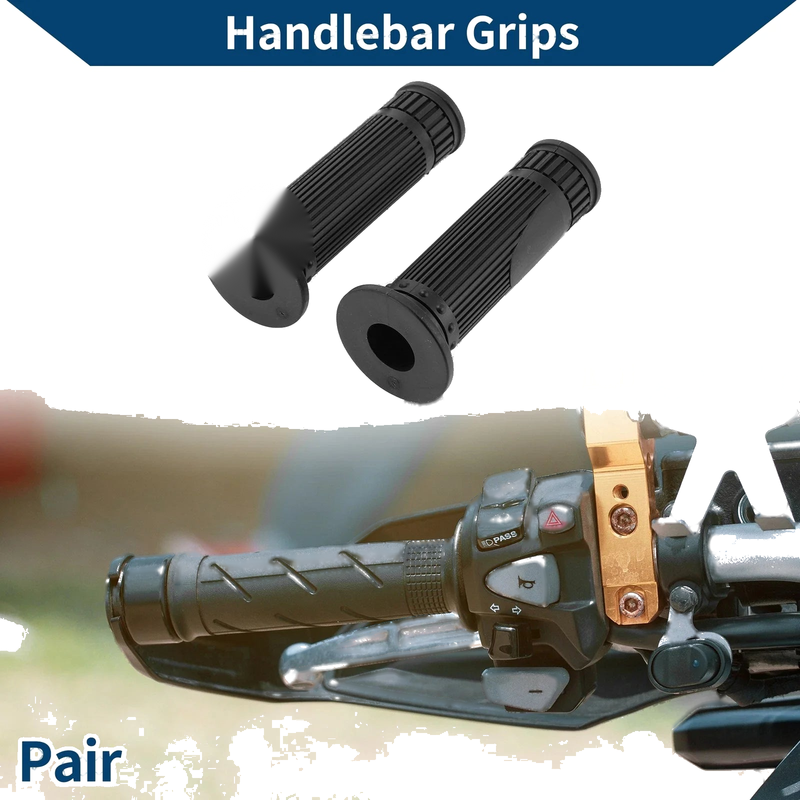 7/8" 22mm Hand Grip Covers Motorcycle Rubber Black