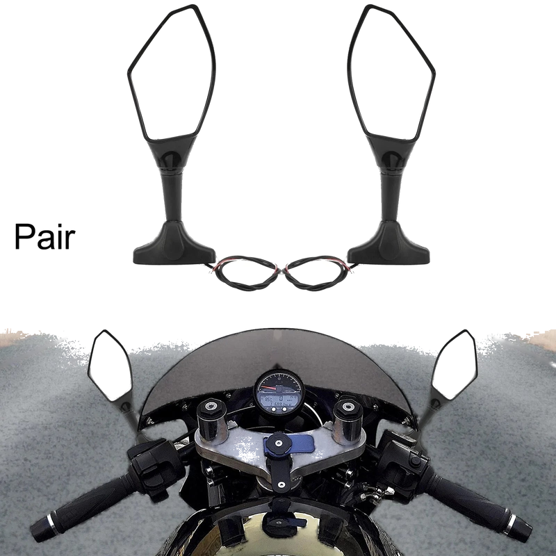 Make Model Pair Universal Motorcycle Side Mirror LED Turn Signal Black