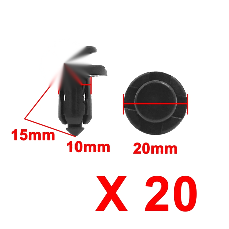 Honda Nissan 20pcs 0.4 Hole Plastic Rivets Fastener Bumper Push Clips