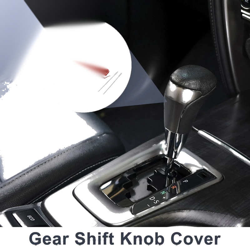 Ford Fusion Car Gear Shift Knob Cover Black Red Faux Leather (2013-2016)