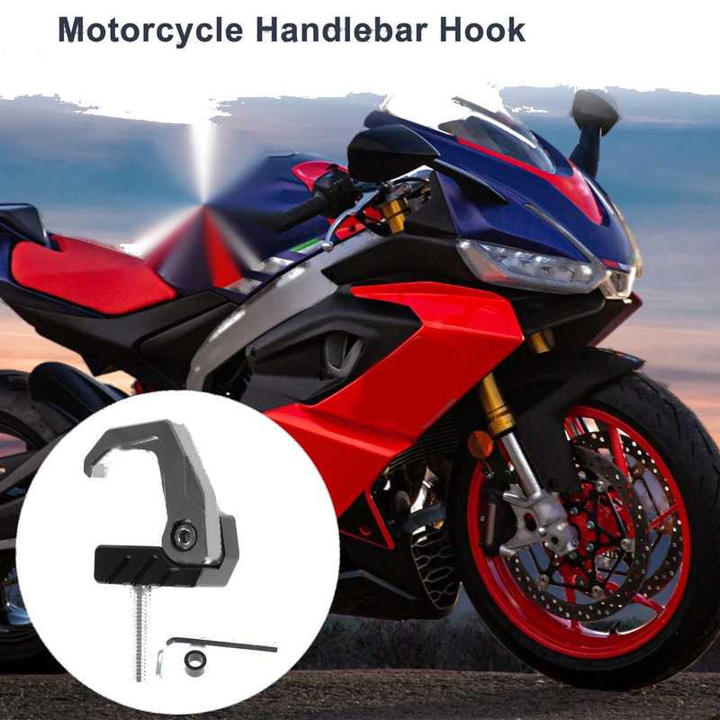 Make Model Square Fingerprint Motorcycle Hanging Hook 42mm Titanium Black