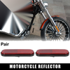 Motorcycle Bike 2 x M6x1.0 Red Oval Universal Screw Mount Warning Reflector
