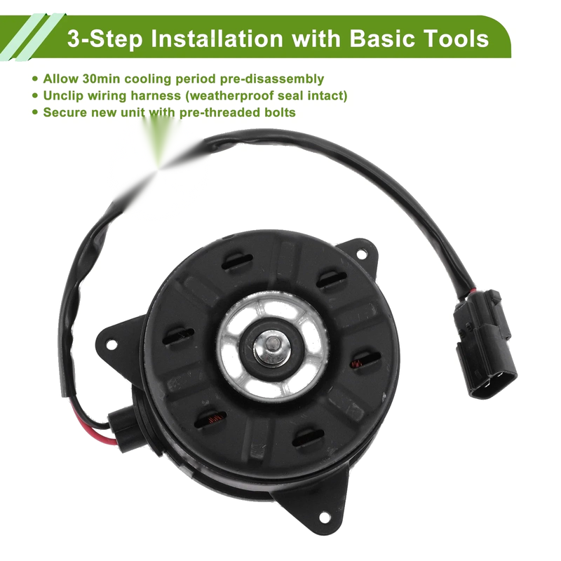 Acura MDX Base V6 3.7L 1 Pc Radiator Fan Motor (2007-2013)