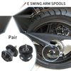 Motorcycle Aluminum Alloy Titanium Tone Pair Swingarm Spools 6mm M6x1.0