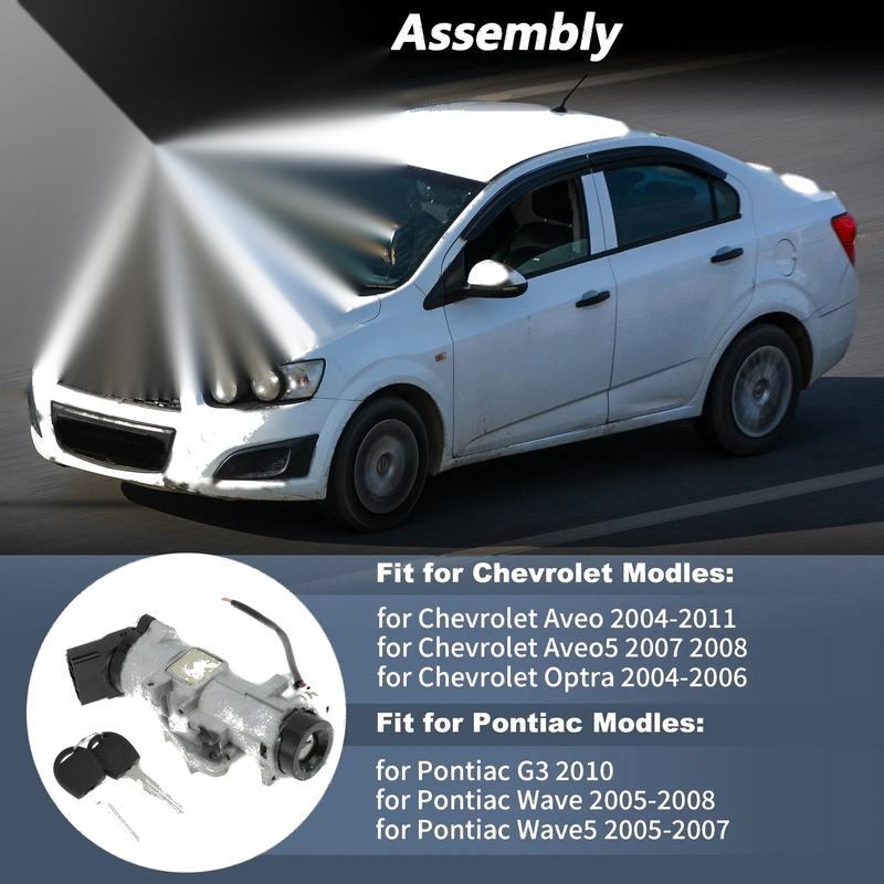 Chevrolet Aveo (2004-2011) 2 Keys Ignition Lock Cylinder Barrel Lock