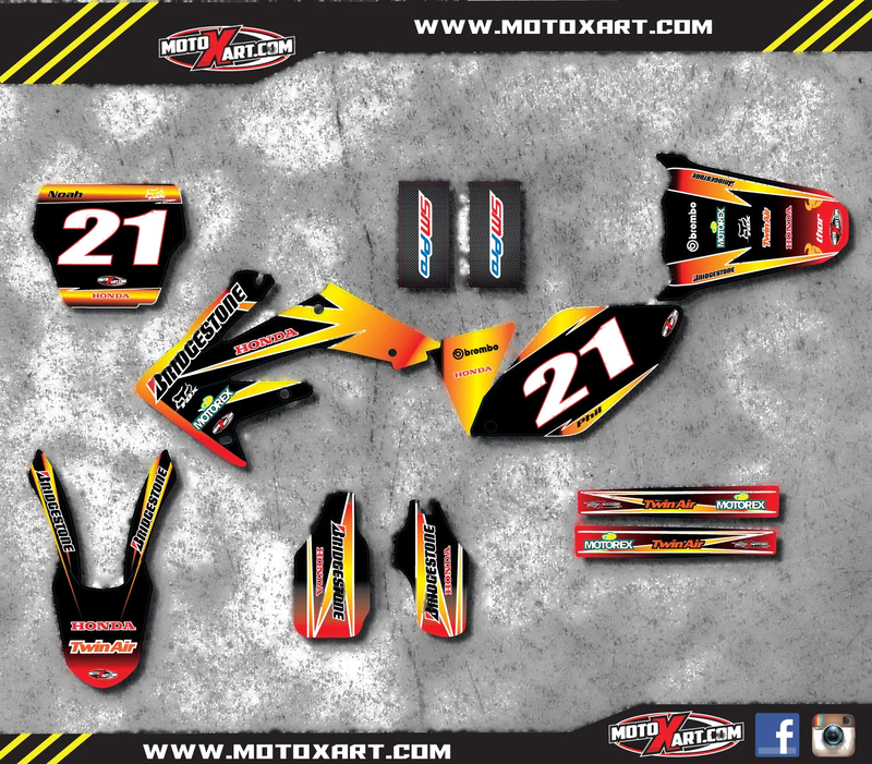 Honda CRF 250 (2006-2007) SUNRISE STYLE Stickers Custom Graphics Full Kit