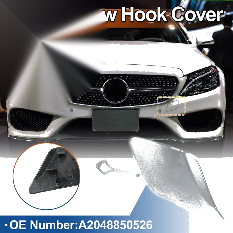 Mercedes-Benz C250 (2012-2015) Silver Tone Front Bumper Tow Hook Cap