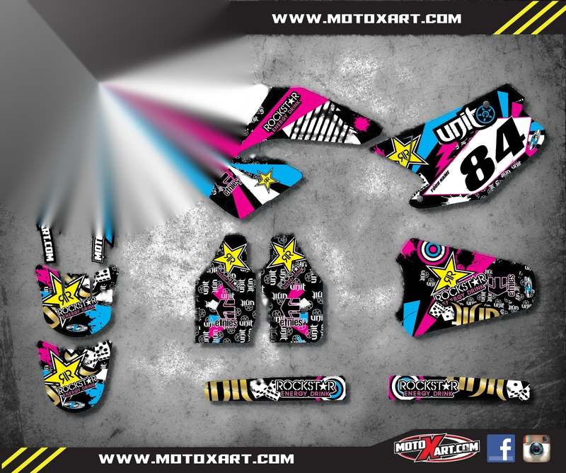 Honda CR 125 Full Custom Graphic Kit RUSH STYLE Decals (2000-2001)