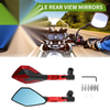 M8/M10 Motorcycle Rear View Mirrors Polygonal Shape Red Aluminum Alloy 1 Set