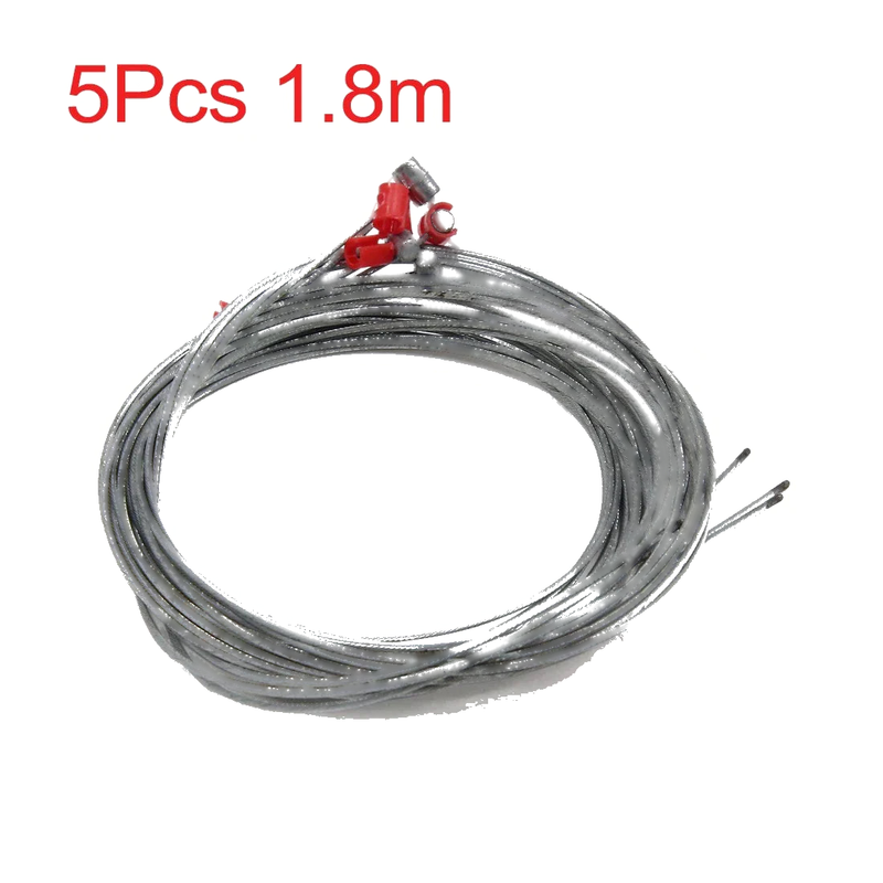 Motorcycle 5x 180cm Motorcycle Metal Brake Clutch Line Cable Wire Handbar Hose