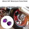 Make Model 14mm Aluminum Alloy Carbon Fiber Motorcycle Slider Frame 2 x Purple
