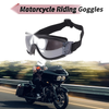 Motorcycle Riding Goggles Silver Tone Lens Black Frame PC PU Sunglasses