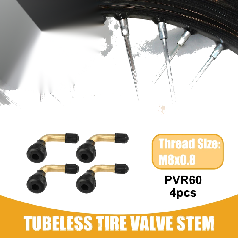 Cars Motorcycles Gold Tone 4 x PVR60 Tubeless Tire Valve