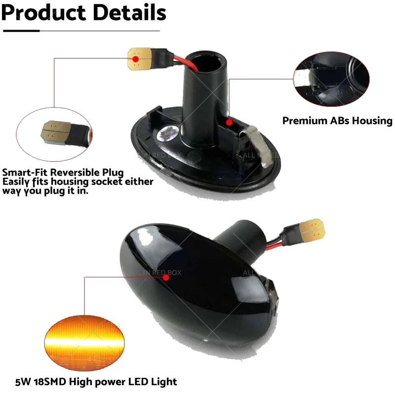 Mini Cooper R56 R57 R58 Black Smoked LED Side Indicator Lights (2007-2015)