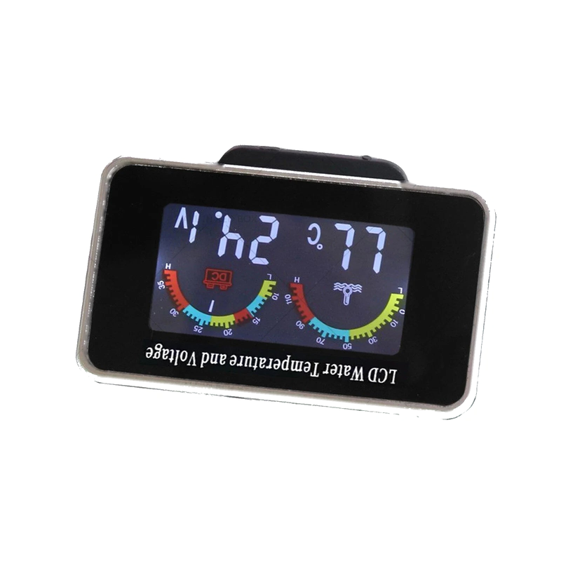 Car 12V / 24V 2-in-1 Digital LCD Water Temperature & Voltmeter Gauge