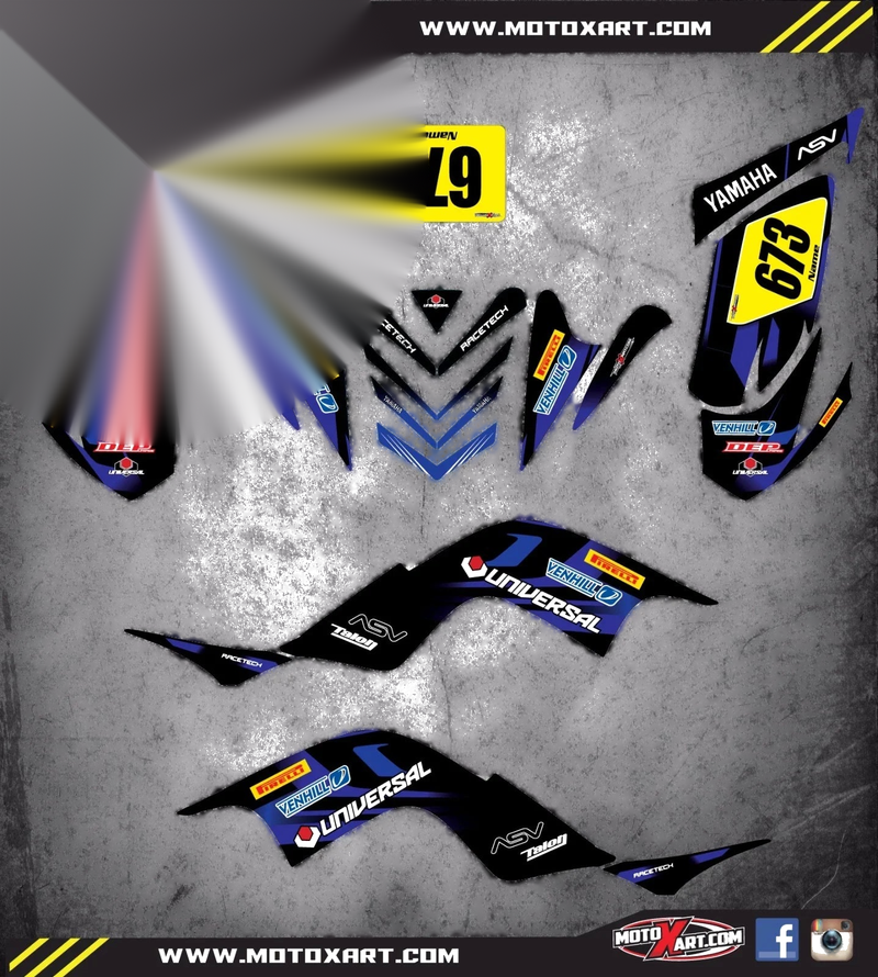 Yamaha Raptor 700 ATV Full Custom Graphics Kit (2006-2012)