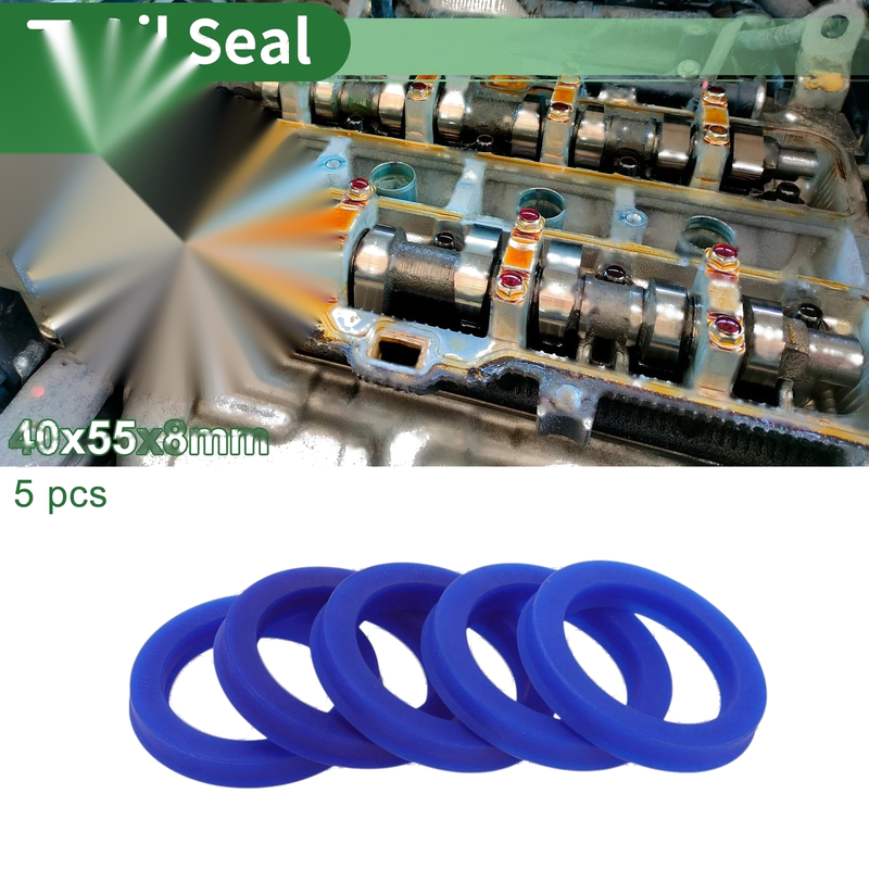 Oil Seal / 40x55x8mm / Rotary Shaft Seal TPU High Pressure Blue 5 Pcs