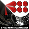 6pcs / 2.20x0.31in / Universal Reflector Round Motorcycle Safety Reflector Red