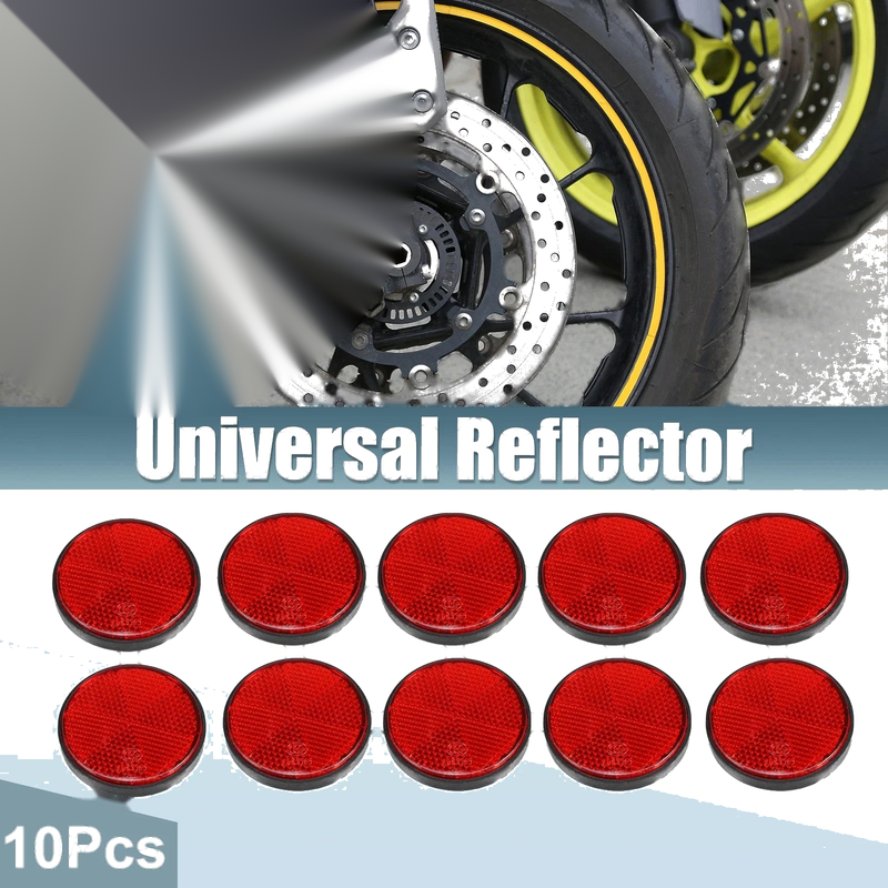 Motorcycle Reflector 10x Self-Adhesive Round Safety Spoke Reflective