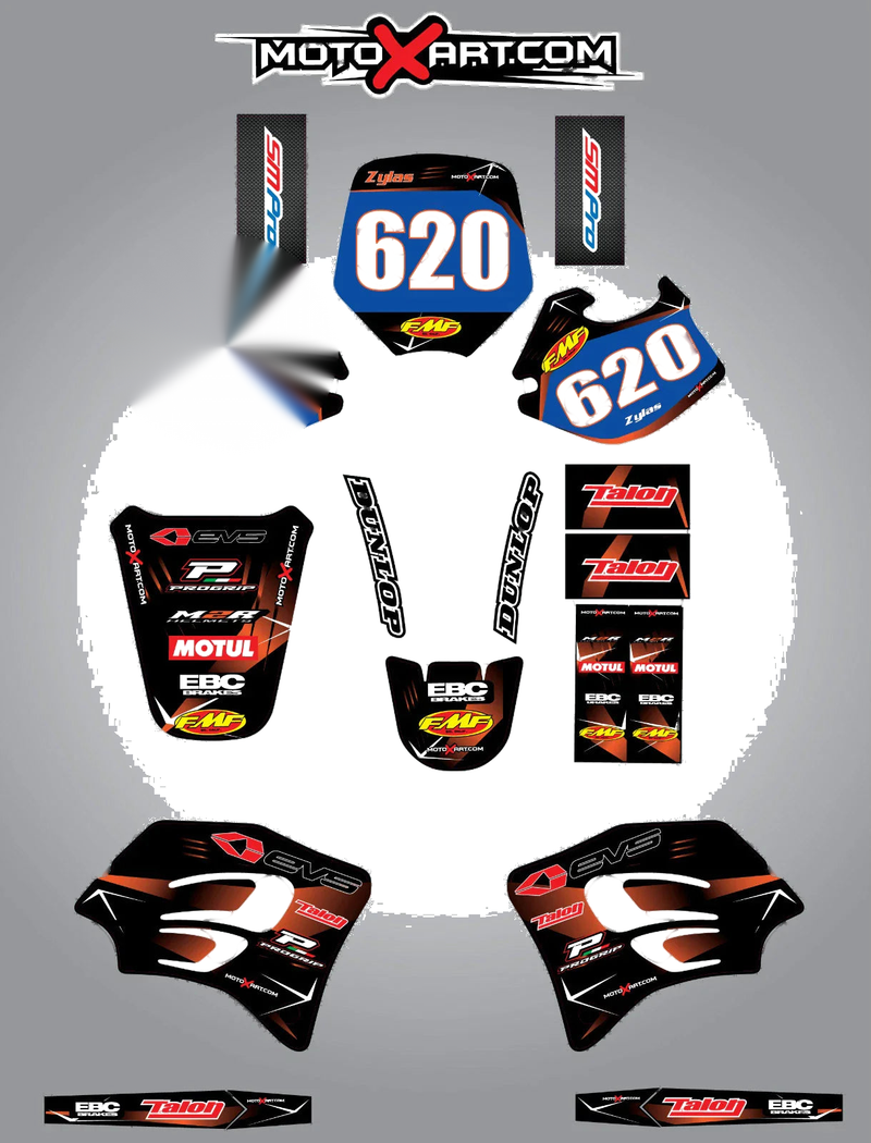 Custom Graphic Kit - BARBED - KTM 65 Stickers/Decals (1998-2001)