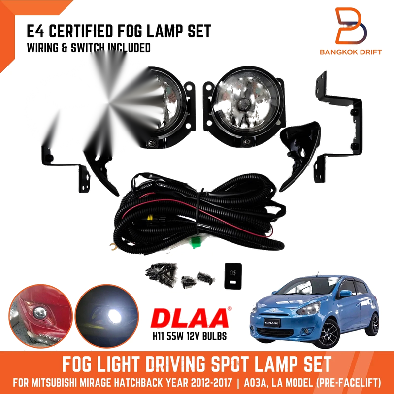 Mitsubishi Mirage Hatchback Front Fog Light Lamp Assembly (2012-2016)