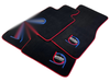 BMW ER56 Design with Red Trim - Premium Quality Black Floor Mats