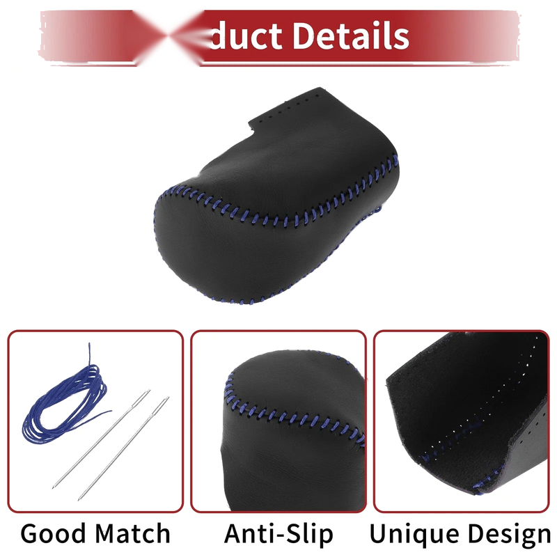 Honda HR-V 2023-2024 Black Blue Faux Leather Gear Shift Knob Cover