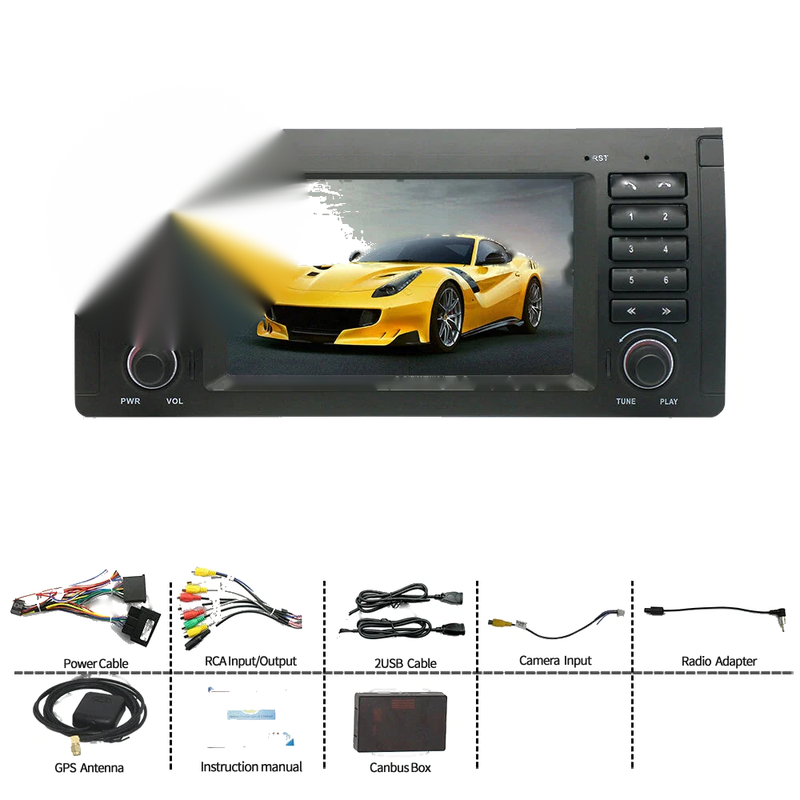 BMW 5, 7 Series E39, E38, X5 E53 7" Car Stereo GPS Navigation (1997-2006)