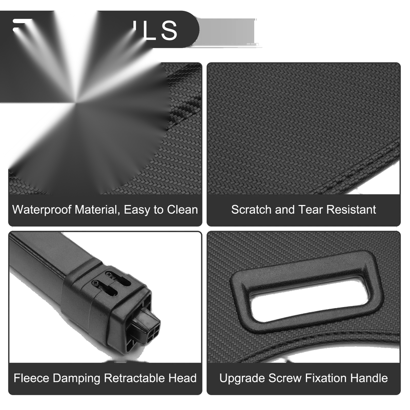 Honda Passport (2019-2023) Black Fiber Car Rear Retractable Cargo Cover