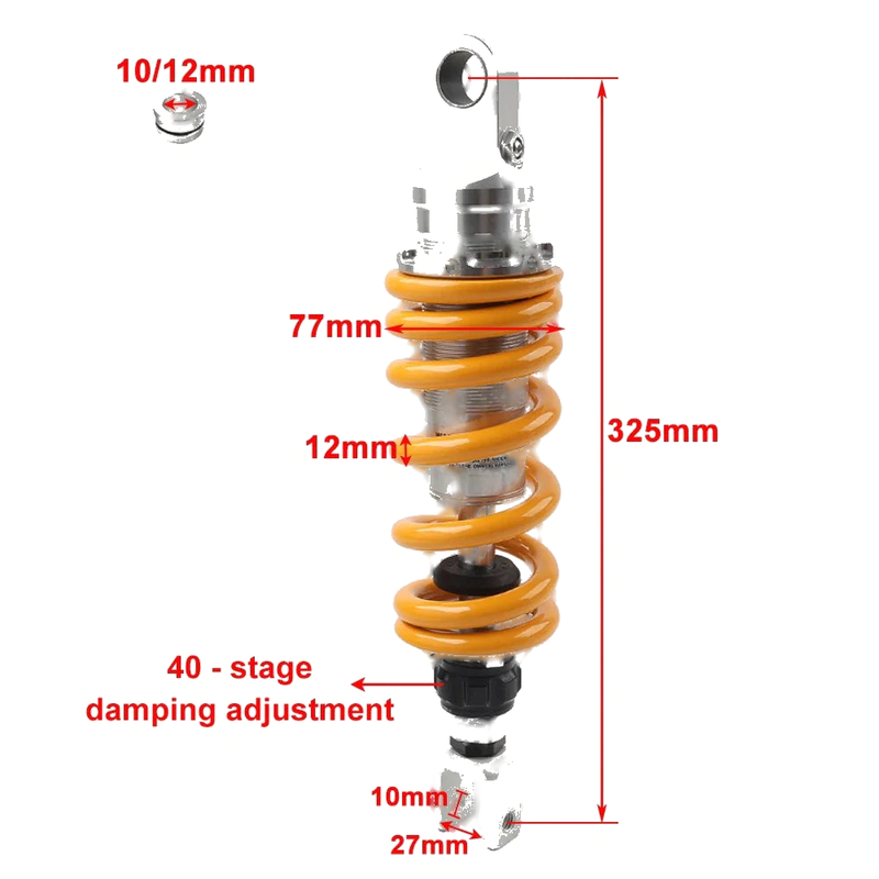 Motorcycle Pit Bike Dirt Bike Go Kart Red 12.8" 325mm Shock Absorbers