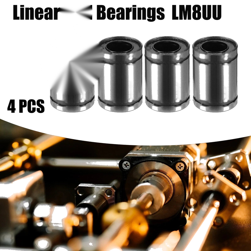 4 x LM12UU 12mm ID 21mm OD 30mm Length Car Linear Ball Bearings Silver Tone