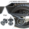 Motorbike 2 x Pair / 6mm / Swingarm Spool Slider Stand Titanium Tone