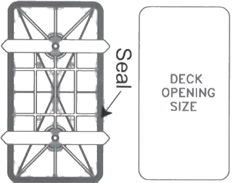 Waterproof Deck Plate - Rectangular 500mm x 250mm, Made in USA, White