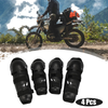 Motorcycle with Adjustable Strap Black 4pcs Roundhead Knee Elbow Pads