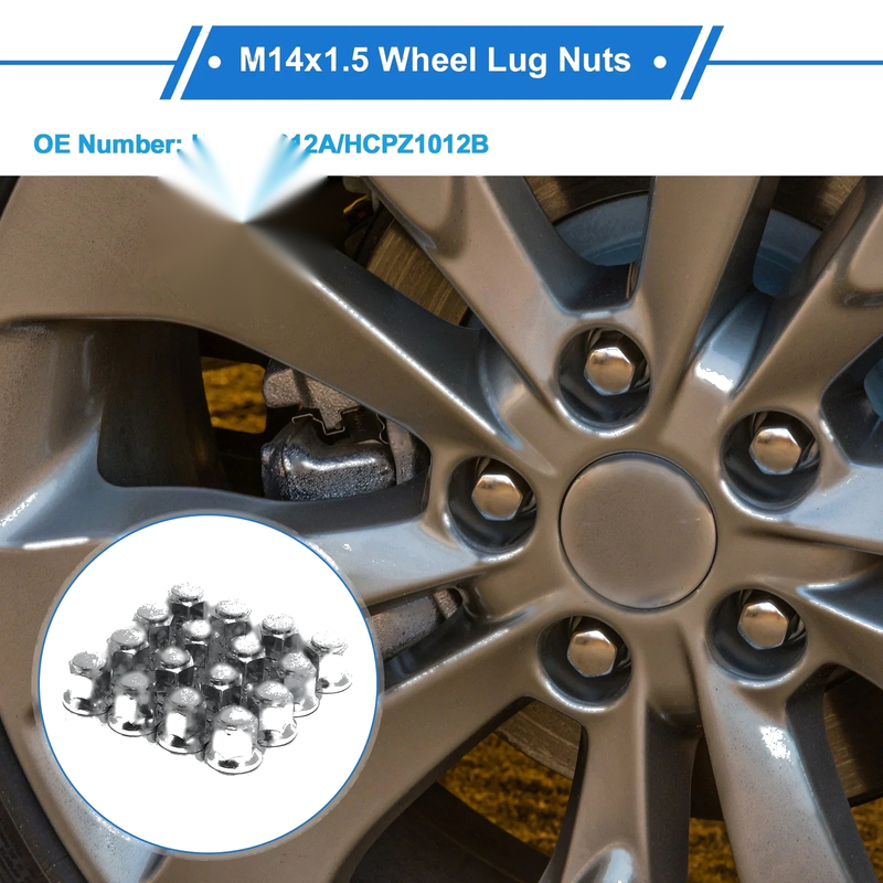 Ford F-250 Super Duty 16 Pcs M14x1.5 Wheel Lug Nuts (2017-2023)