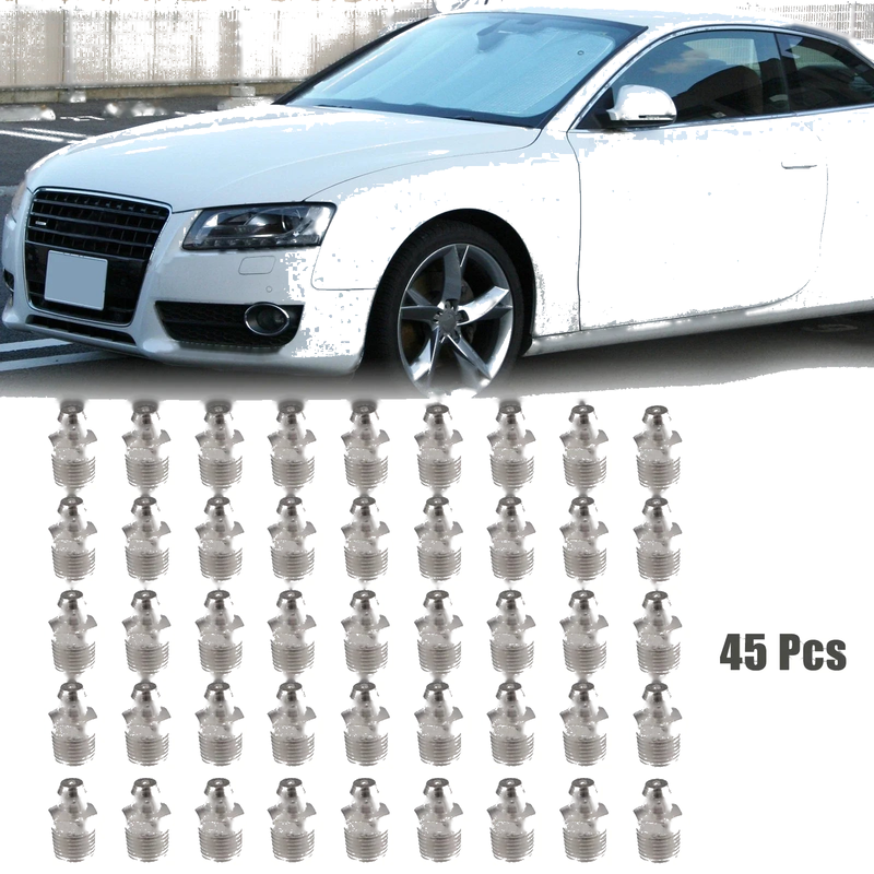 Motorcycle Car 45pcs M10 x 1 Nickel Plated Grease Nipple Fitting