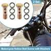 Motorcycle 2 x Bolt Screw / M12x1.5 45mm / 6 Hole Hollow with Washer