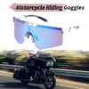 Motorcycle Riding Goggles Blue Lens Black White Frame Tri-acetel Cellulose PC