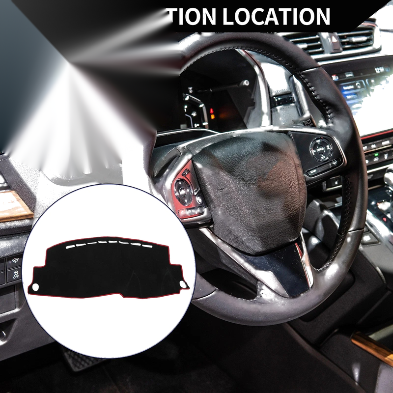 Honda Vezel RU1 / 2 / 3 / 4 RS 2013-2020 Black Red Set Dashboard Dash Cover Mat