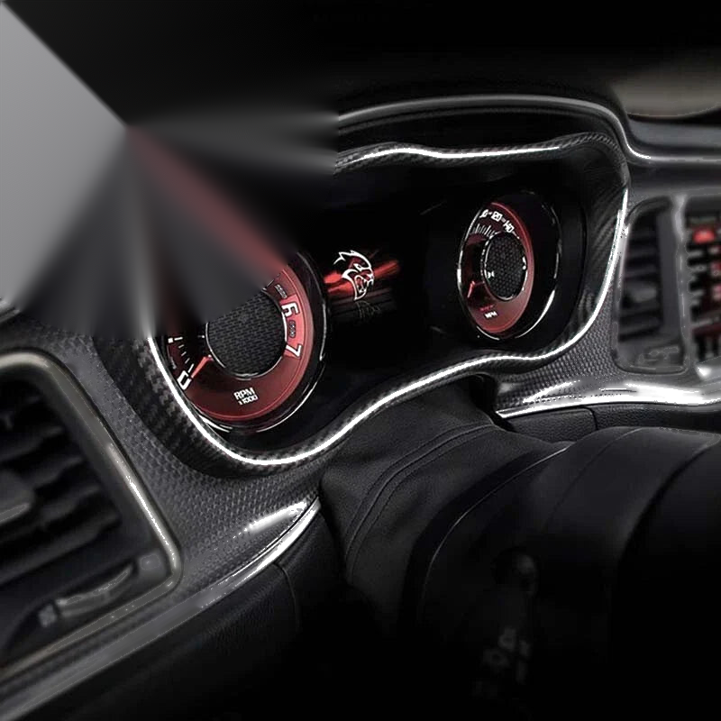 Carbon Fiber Dashboard Speedometer Cover Bezel Fits Dodge Challenger 2015-2019