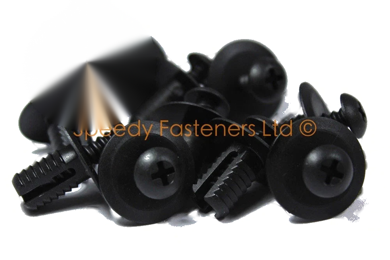 Lotus Elise 10x Plastic Black Fastex Rivet Screw