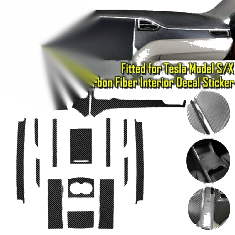 Tesla Model X / S Carbon Fiber Center Console Wrap Vinyl Sticker Trim