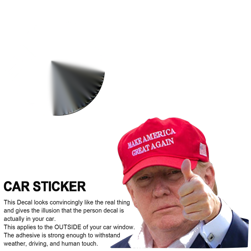Trump 2020 Passenger Ride Life-Size Car Window Sticker (2020)