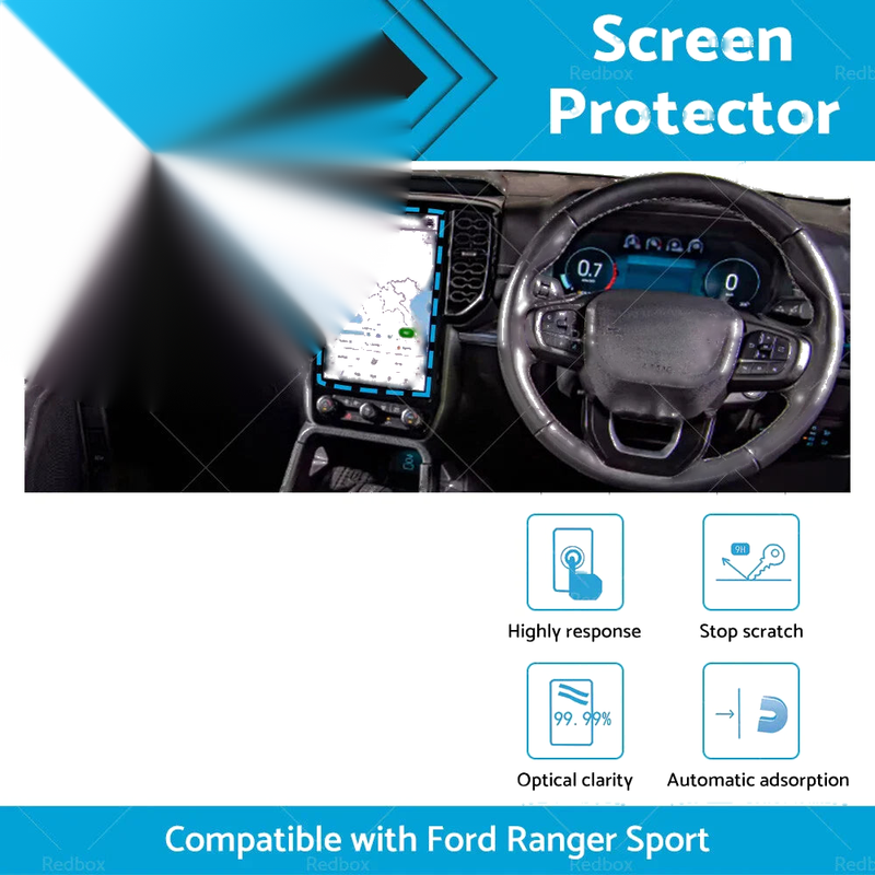 Ford Ranger XL XLS XLT Tempered Glass Screen Protector (2019-2023)