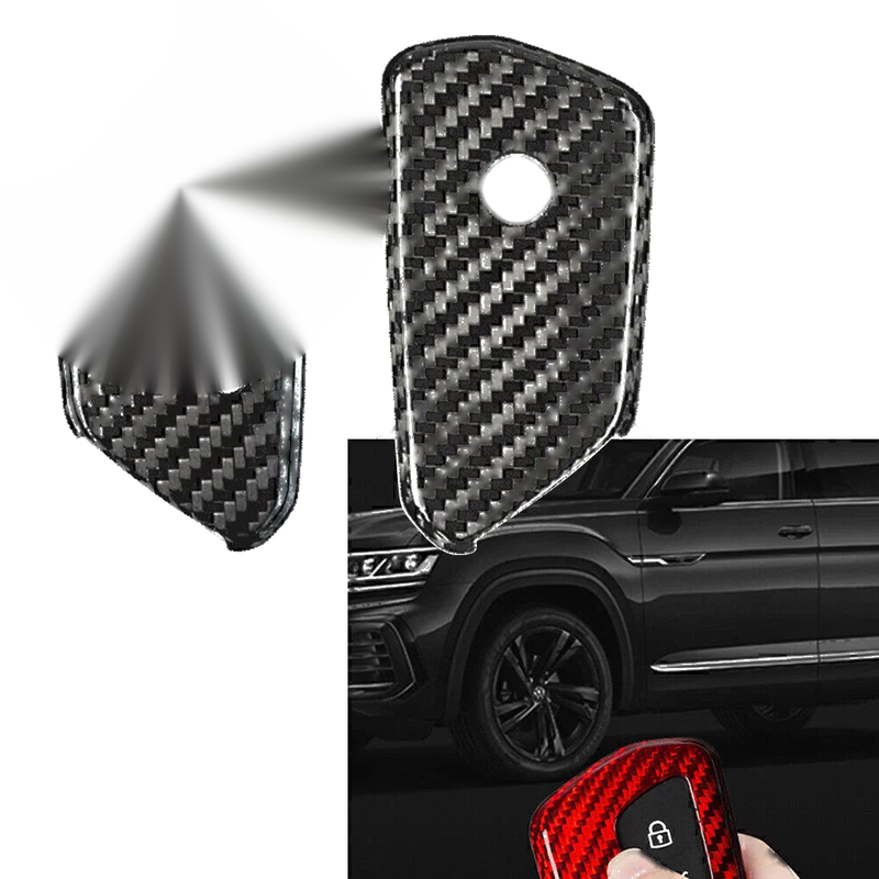 VW Golf MK8 Black Carbon Fiber Remote Key Cover Case (2020-2021)