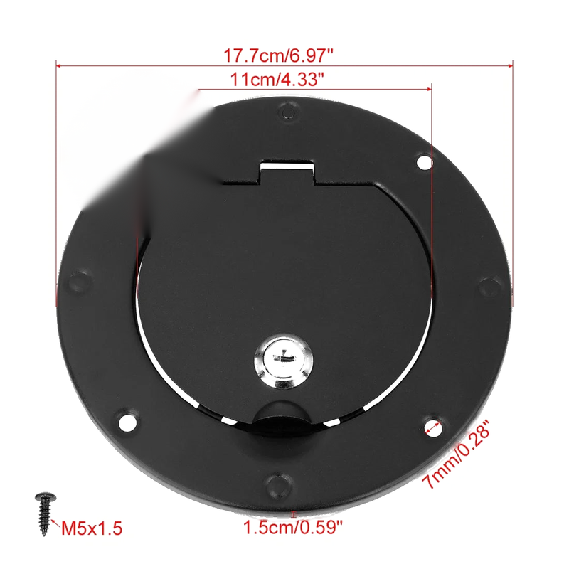 Jeep Wrangler TJ Black Locking Gas Cap Fuel Filler Door Cover (1997-2006)