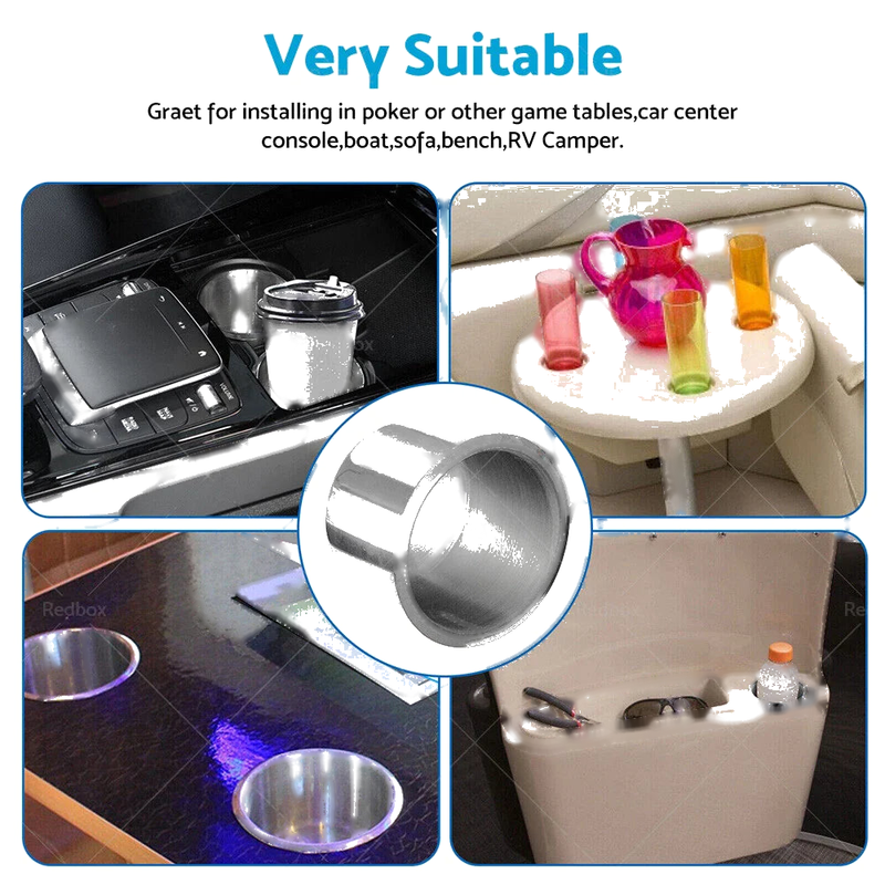 Marine Car Truck Camper RV Boat Stainless Steel Cup Holders